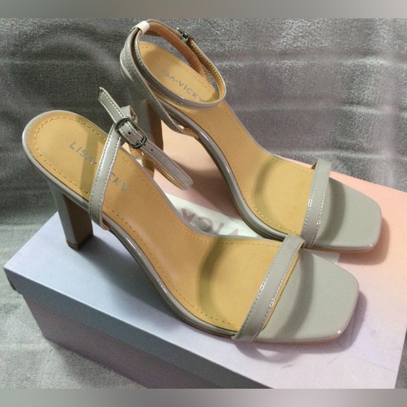 Lisa Vicky Grace V Pebble Grey Patent Heels Size 9M - Picture 4 of 10